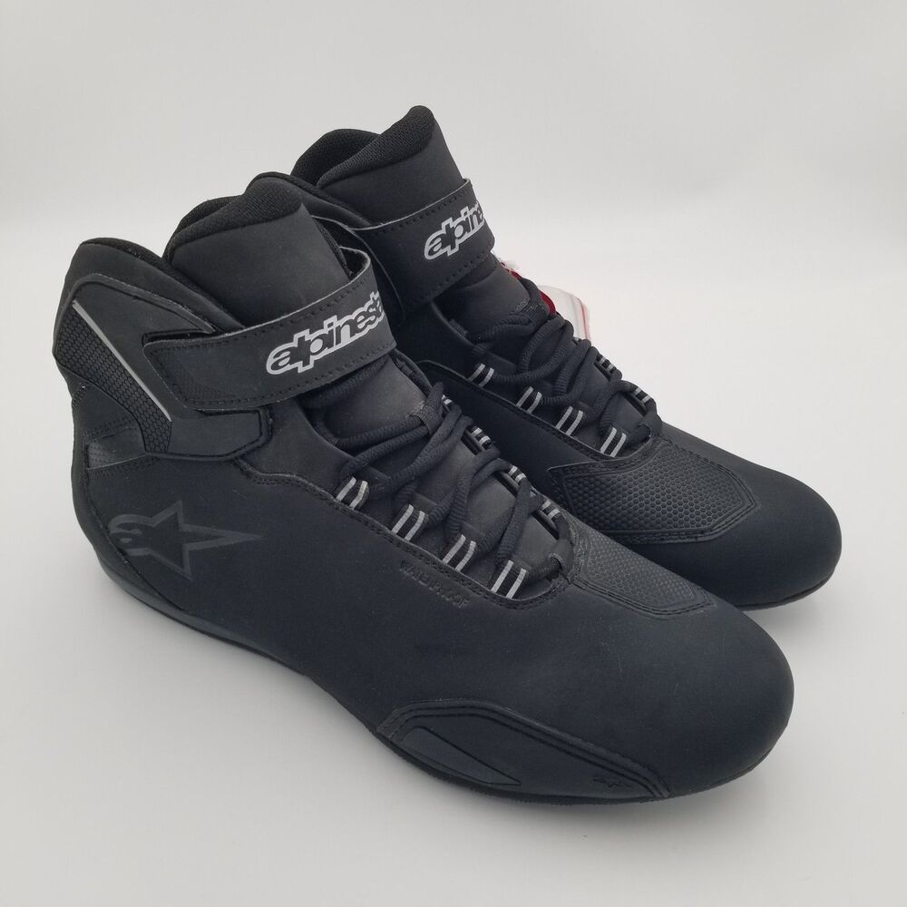 NWT Alpinestars Sektor Waterproof Shoes Racing Sports Riding Boots Black Sz 11.5